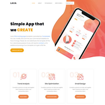 Lava Landing Page Template