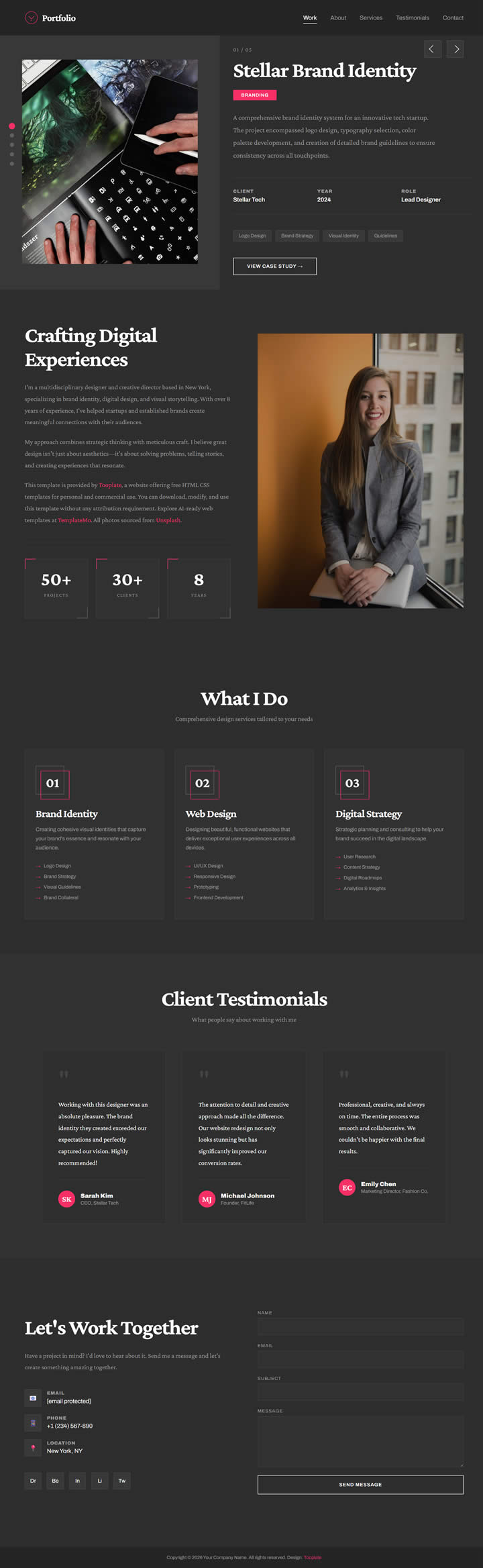 Split Screen Portfolio HTML Template