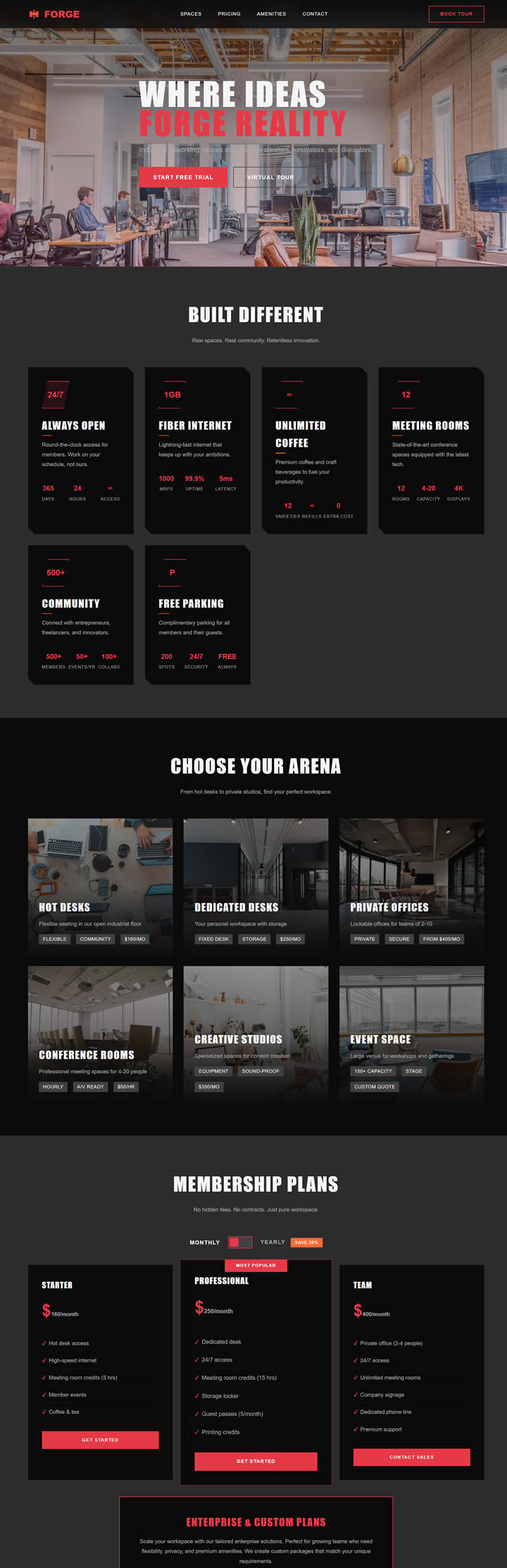 Forge Reality Brutalist HTML Template