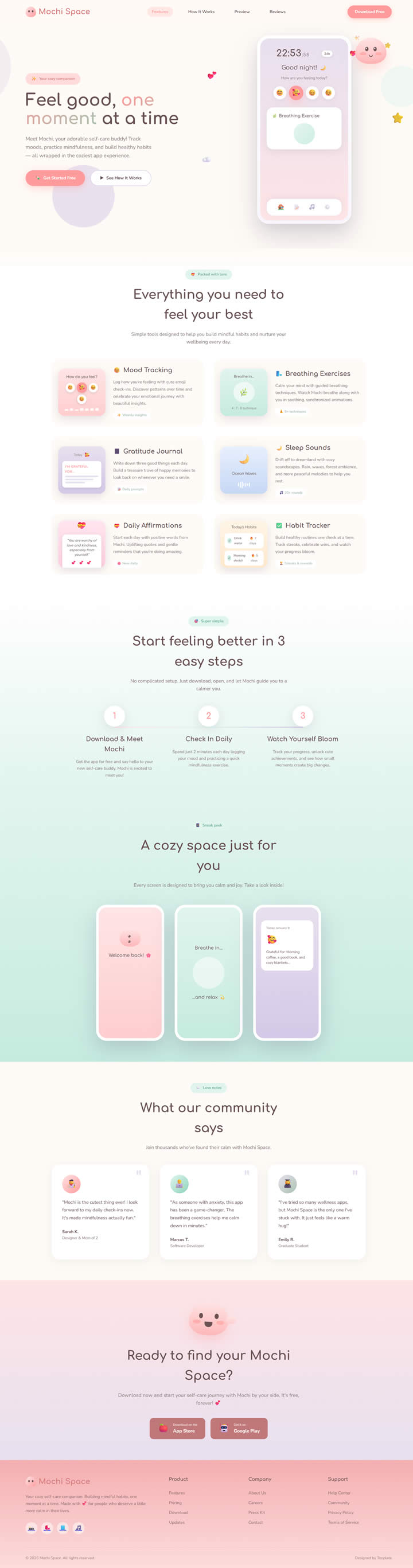 Mochi Space HTML Template