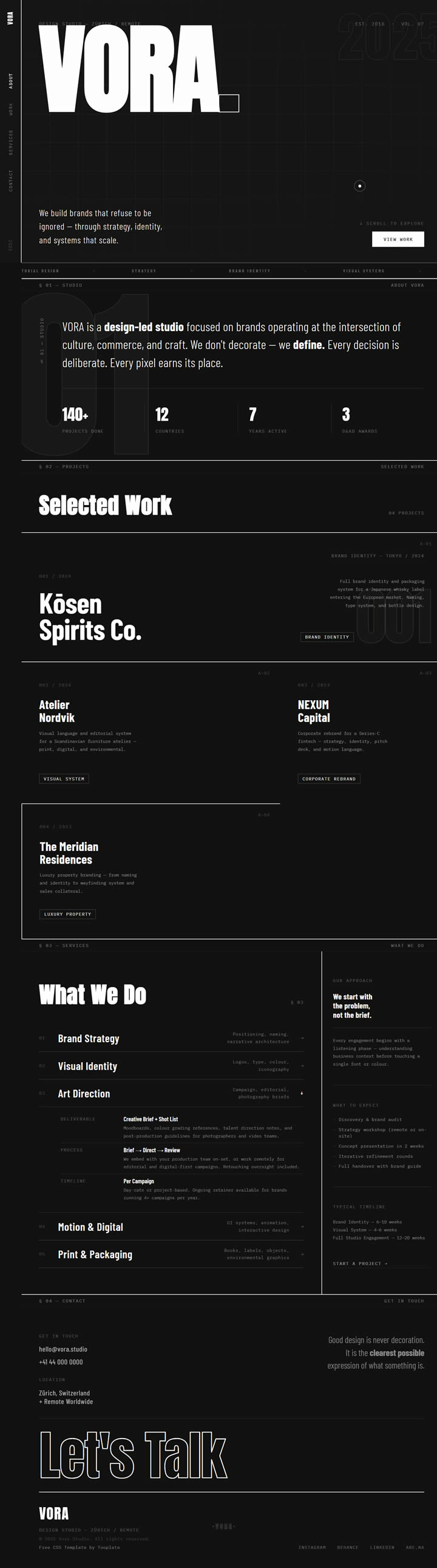 Vora Bold Black HTML Template