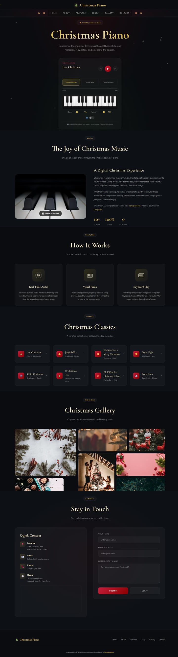 Christmas Piano Template