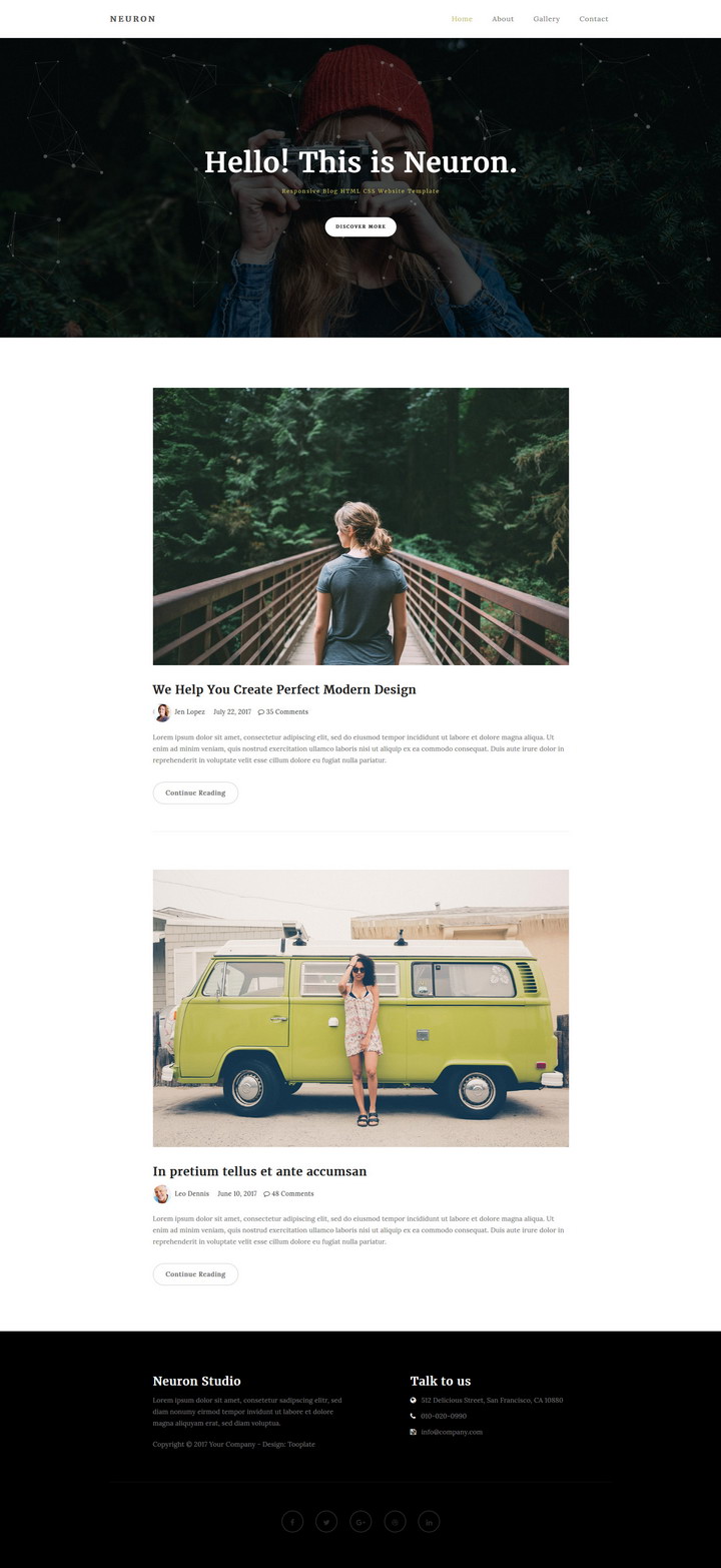 Neuron Blog Template