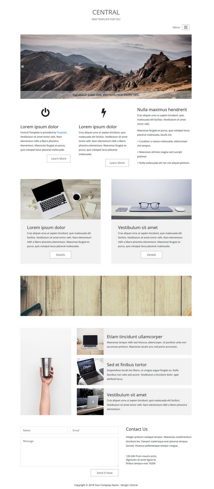 Central Bootstrap 4 Template