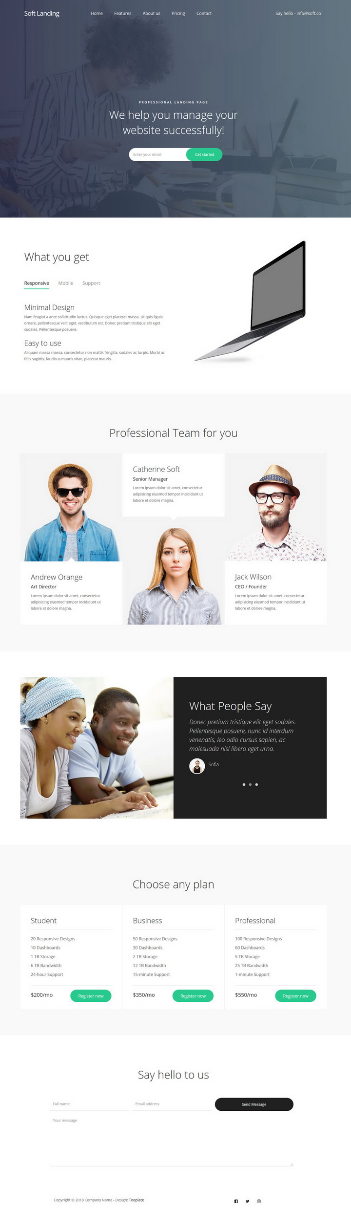 Soft Landing Page Template