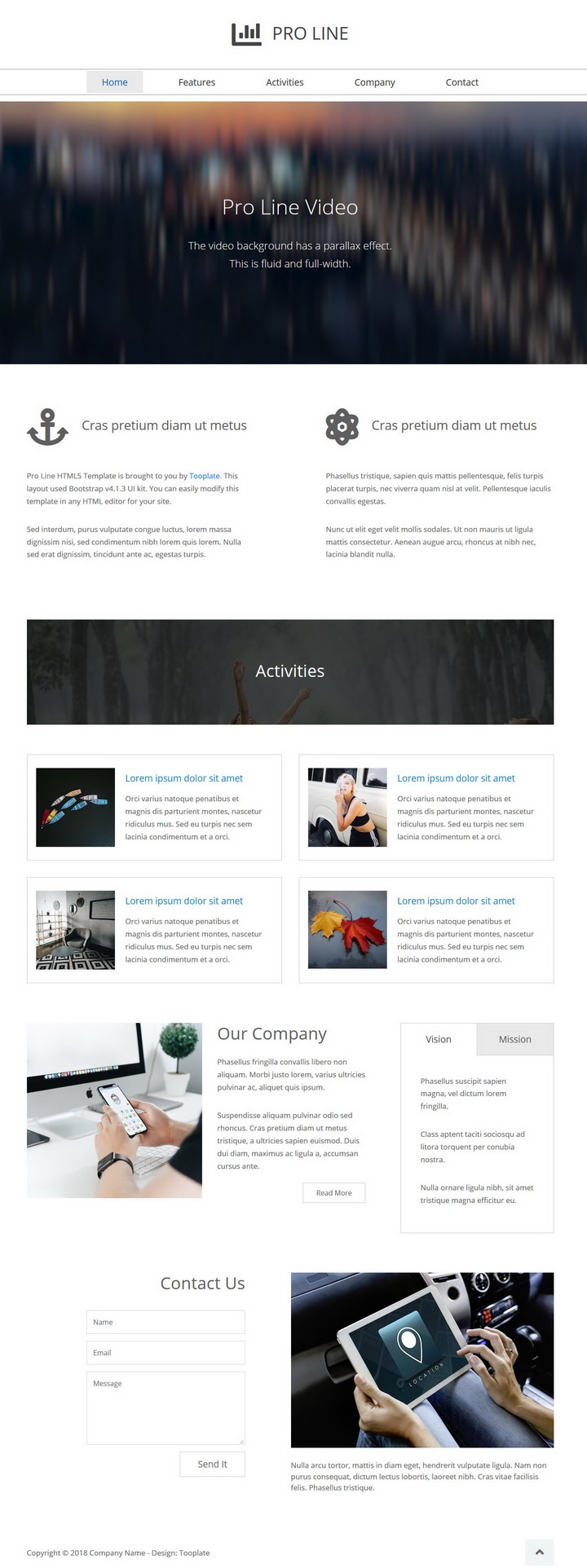 Pro Line Bootstrap 4 Template