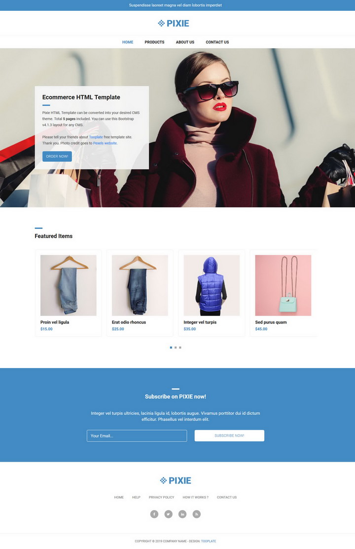 Pixie Ecommerce Template