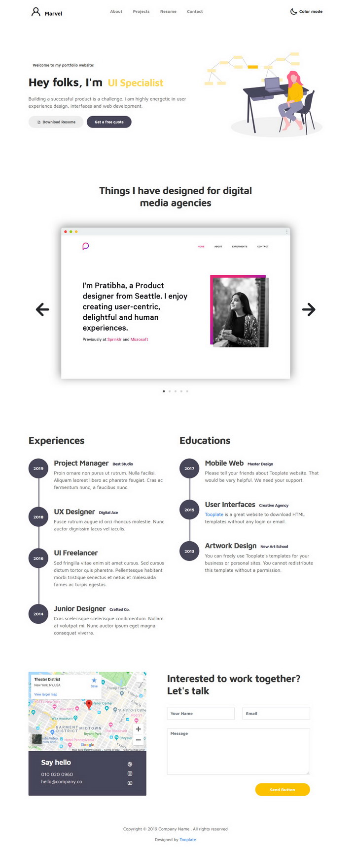 Marvel Portfolio Template