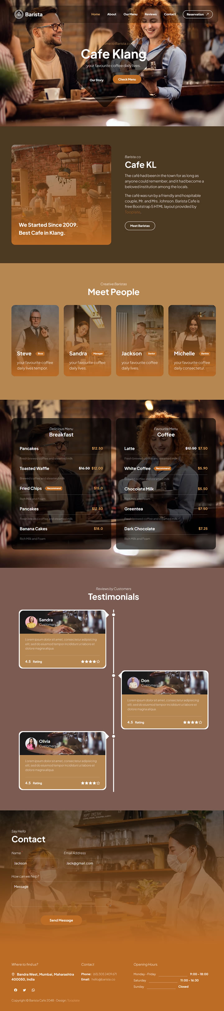 Barista Cafe Template