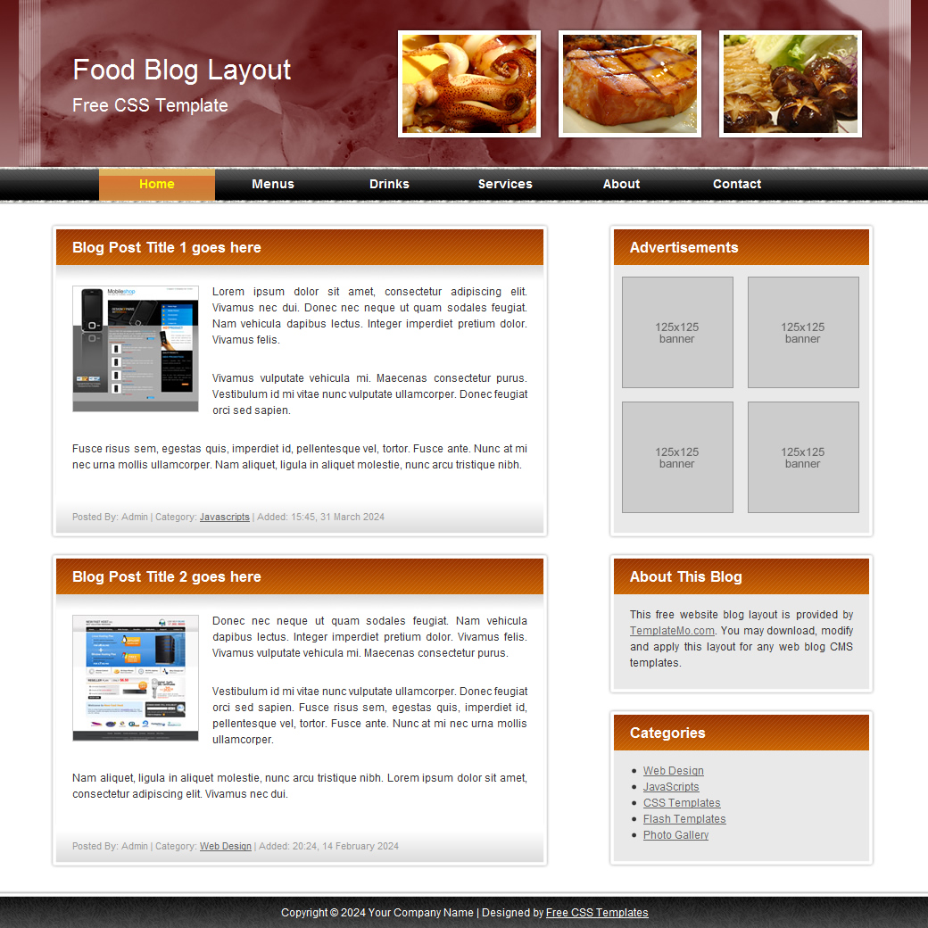 Food Blog Template