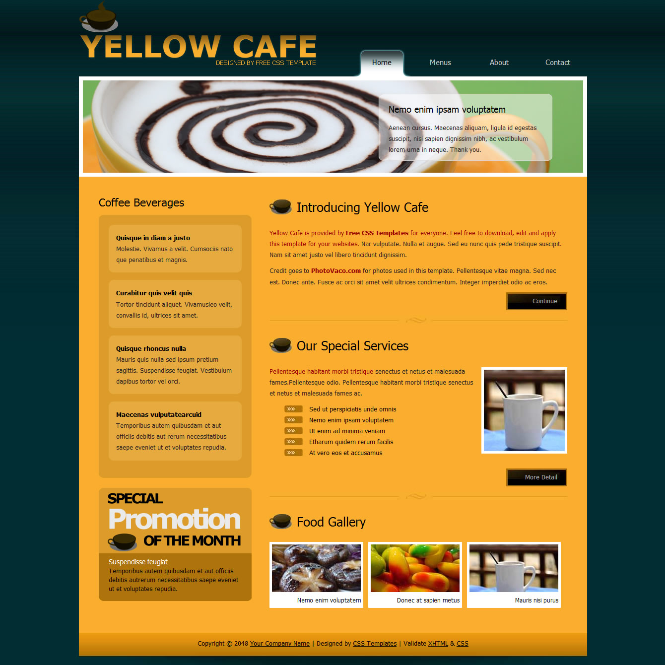 Yellow Cafe Template
