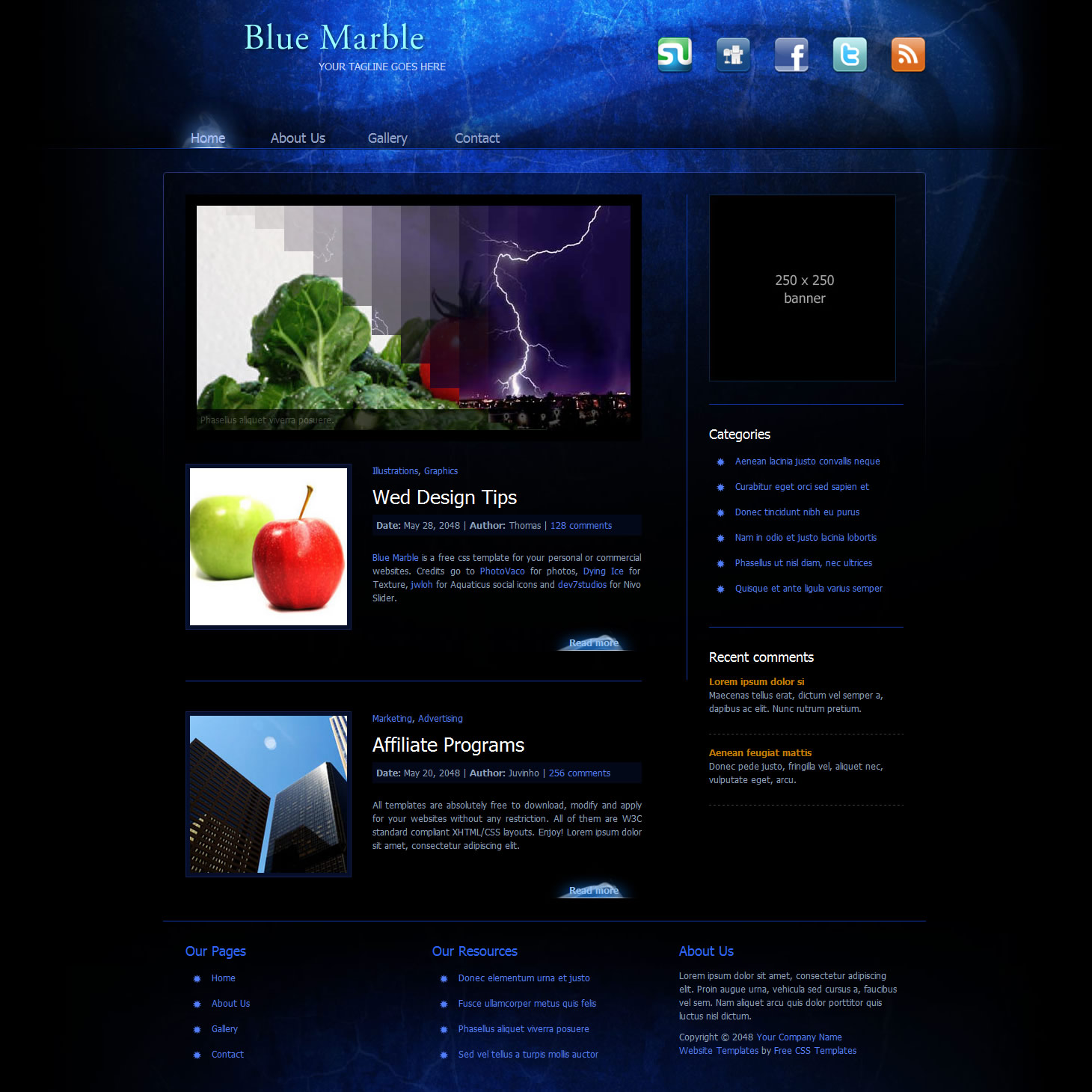Blue Marble Template